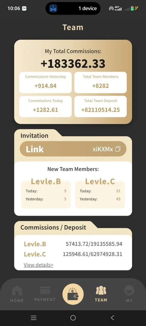 LinkPay Team – Commissions & Invite